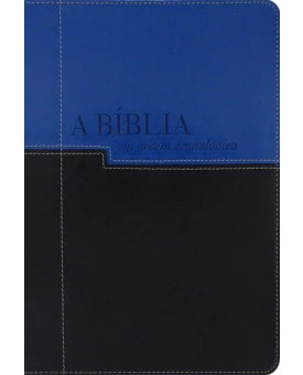 A Bíblia em Ordem Cronológica | NVI | Letra Média | Luxo | Azul Claro e Escuro