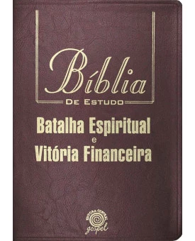 Bíblia de Estudo Batalha Espiritual e Vitória Financeira | NVI | Letra Grande | Luxo | Vinho