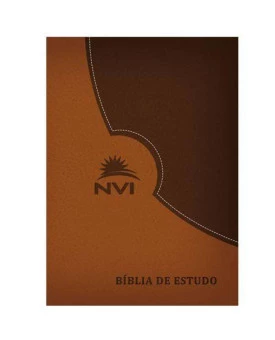 Bíblia de Estudo | NVI | Letra Normal | Luxo | Índice | Marrom e Marrom Escuro