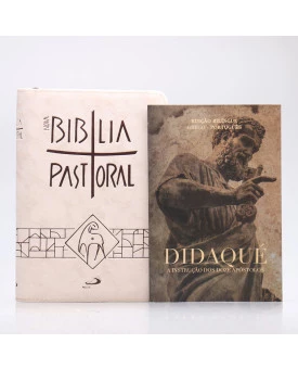 Kit Nova Bíblia Pastoral Letra Normal Creme Zíper + Didaqué | Vivenciando a Fé