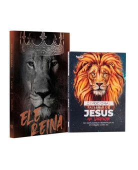Kit Bíblia NVI Slim Ele Reina + Devocional Palavra de Jesus em Vermelho | Eterna Sabedoria