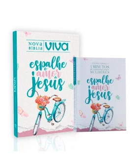Kit Nova Bíblia Viva Espalhe o Amor + Devocional 3 Minutos de Sabedoria Para Mulheres | Derrame seu Coração
