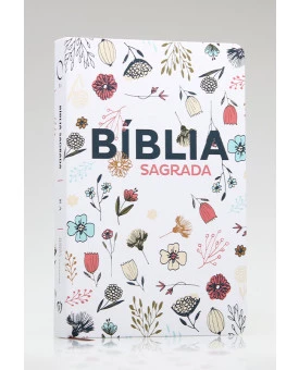 Bíblia Sagrada | RA | Letra Grande | Soft Touch | Flowers Branca