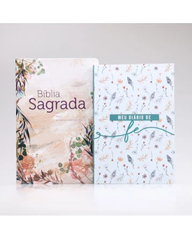 Kit Bíblia ACF Flor Marmorizada + Grátis Meu Diário de Fé | Mulher de Fé