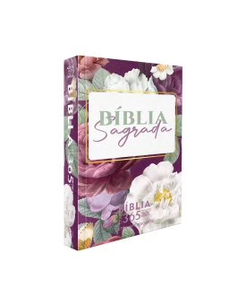 Bíblia Sagrada 365 | RC | Letra Hipergigante | Capa Dura | Flores Roxas