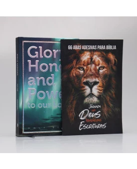 Kit Bíblia NVI Glory Honor And Power + Abas Adesivas Isaías | Unicamente Pela Graça