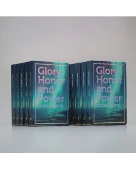 Kit 10 Bíblias | Glory Honor and Power | NVI | Letra Média | Luxo | Azul