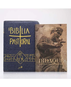 Kit Nova Bíblia Pastoral Letra Normal Jeans Zíper + Didaqué | Vivenciando a Fé