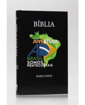 Bíblia Juventude AD do Brasil | RC | Harpa Cristã | Letra Normal | Capa Dura | Preta