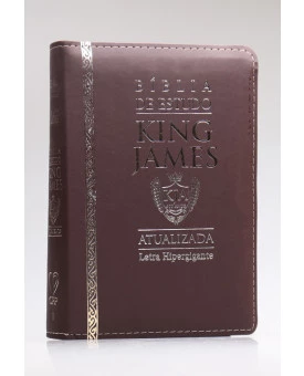 Bíblia de Estudo | King James Atualizada | Letra Hipergigante | Capa PU | Marrom | Zíper