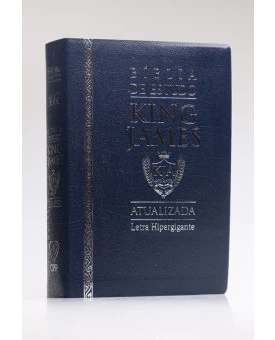 Bíblia de Estudo | King James Atualizada | Letra Hipergigante | Luxo | Azul