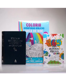 Kit Bíblia De Recursos Para O Ministério Com Crianças Azul + 2 Livros Grátis