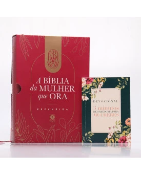 Kit Bíblia da Mulher que Ora NVT Vinho + Grátis Devocional 3 Minutos de Sabedoria Para Mulheres