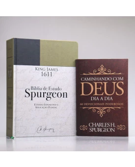 Kit Bíblia de Estudo Spurgeon King James 1611 Verde e Preta + Devocional Spurgeon