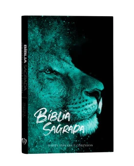 Bíblia Sagrada | Capa Dura Slim | RC | Harpa Avivada e Corinhos | Leão Azul