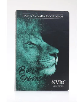 Bíblia Sagrada | NVI | Harpa Avivada e Corinhos | Letra Hipergigante | Semi-Flexível | Leão Azul