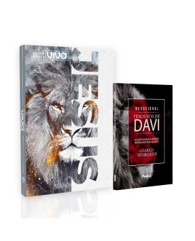 Kit Nova Bíblia Viva Leão Jesus + Devocional Tesouros de Davi | Foco no Propósito