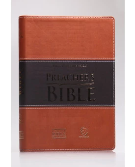Preacher's Bible - Bíblia do Pregador | King James Version | Letra Normal | Capa PU | Marrom Claro e Escuro
