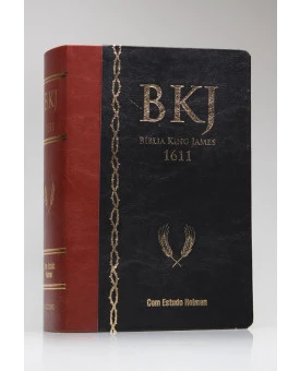Bíblia de Estudo | King James Fiel 1611 | Letra Grande | Capa PU | Marrom/Preto