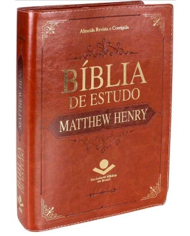 Bíblia de Estudo | Matthew Henry | RA | Letra Normal | Emborachada | Marrom