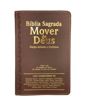 	 Bíblia Sagrada Mover de Deus | ARC | Letra Extragigante | Harpa e Corinhos | Marrom 