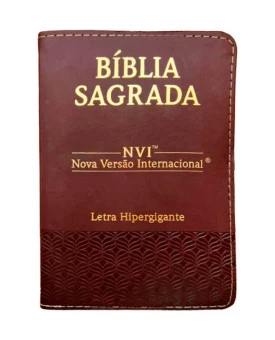 Bíblia Sagrada | NVI | Letra Hipergigante | Capa PU Luxo | Marrom