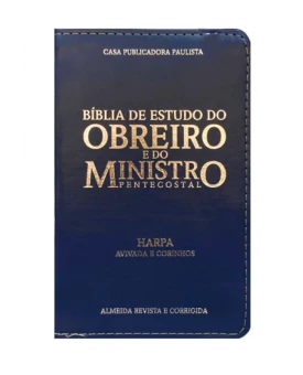 Bíblia do Obreiro e do Ministro Pentecostal | ARC | Com Harpa | Azul