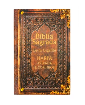 Bíblia Sagrada | Letra Gigante | ARC | Capa Dura com Harpa | Vintage Couro