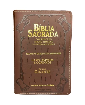 Bíblia Sagrada | ARC | Letra Gigante | Capa Luxo PU | Marrom
