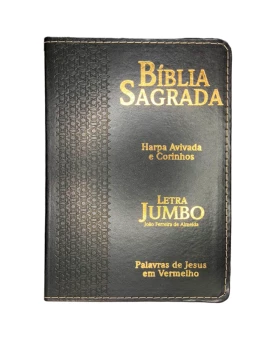 Bíblia Sagrada | Letra Jumbo | Capa PU Luxo com Harpa | Estrela Preta 