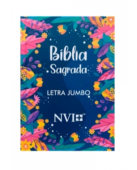 Bíblia Sagrada | Letra Jumbo | NVI | Capa Dura | Folhagens Azul