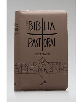 Nova Bíblia Pastoral | Letra Grande | Luxo | Tamanho Médio | Marrom | Zíper 