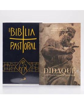 Kit Nova Bíblia Pastoral Letra Normal Azul + Didaqué | Vivenciando a Fé