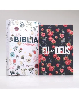 Kit Bíblia RA Flowers Branca + Eu e Deus Rosas | Mulher Virtuosa