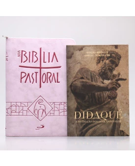 Kit Nova Bíblia Pastoral Letra Normal Rosa Zíper + Didaqué | Vivenciando a Fé