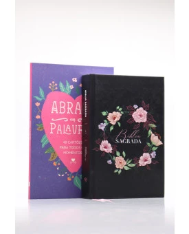 Bíblia Grife e Rabisque ACF Círculo Floral + 48 Cartões Para Todos os Momentos | Abraço em Palavras | Viva em Harmonia 