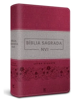 Bíblia Sagrada | NVI | Letra Gigante | Capa Luxo | Rosa e Cinza