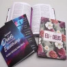 Kit Bíblia Grife e Rabisque ACF | Floral Roxa + Eu e Deus + Abas Adesivas Nébula | Tempo de Sabedoria 