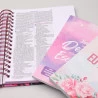 Kit Bíblia Anote a Palavra NVI | Flor + Eu e Deus + Abas Adesivas Aquarela | Amor Que Consola 