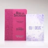 Kit Bíblia RC Harpa Letra Jumbo Ramos Pink + Eu e Deus Lilás | Mulher de Fé 