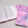Kit Bíblia ACF Com Espaço Para Anotações Floral Aquarela + Guia Bíblico com Abas | Anote a Palavra de Deus