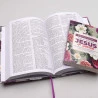 Kit Bíblia Grife e Rabisque + Devocional Palavras de Jesus em Vermelho | Floral Roxa | Volte a Sonhar 