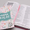 Kit Bíblia GPS NTLH | Rosa Pink + Mapa da Oração Delicadeza | A Direção Certa 
