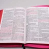 Bíblia Sagrada | RC | Harpa Avivada e Corinhos | Letra Jumbo | Luxo | Ramos Pink | Zíper