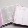 Kit Bíblia de Estudo KJA | Flores Cruz + Planner Minha Jornada Diária Floral Black | Graça Eficaz 