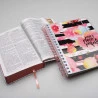 Kit Planeje Sua Vida | Meu Plano Perfeito Flores Com Listras + Bíblia Sagrada | RC | Flowers Branca