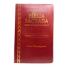 Bíblia Sagrada | ARC | Letra Hipergigante | Capa Luxo com Harpa e Courinhos | Bordô