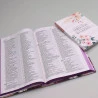 Kit Bíblia NVI Slim Floral Roxa + Devocional 3 Minutos de Sabedoria Para Mulheres Floral Branca | Persevere Com Cristo