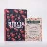 Kit Bíblia NAA Letra Grande Rosas + Devocional 3 Minutos de Sabedoria Para Mulheres | Verdadeira Sabedoria