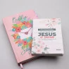  Kit Bíblia ACF Gigante Florescer + Devocional Palavras de Jesus em Vermelho Floral Branca | Plena Sabedoria 